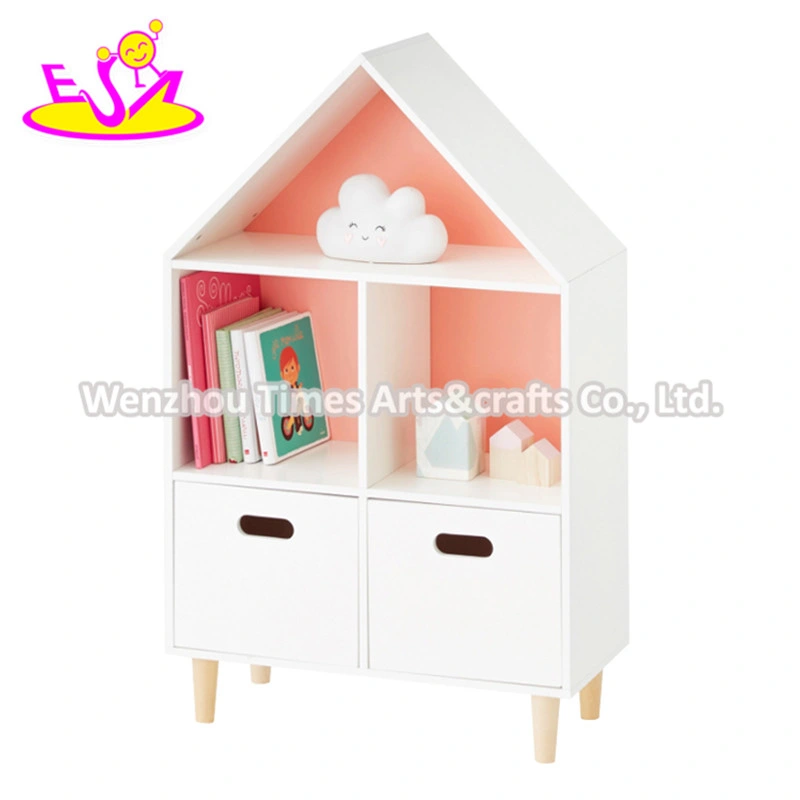 2020 Hot Sale White Wooden Kids Book Shelves with Customize W08c300