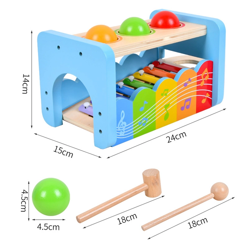 Wooden Xylophone Infant Musical for Baby Educational Montessori Toys Baby Multi-Functional 2 in 1music Instrument Toy