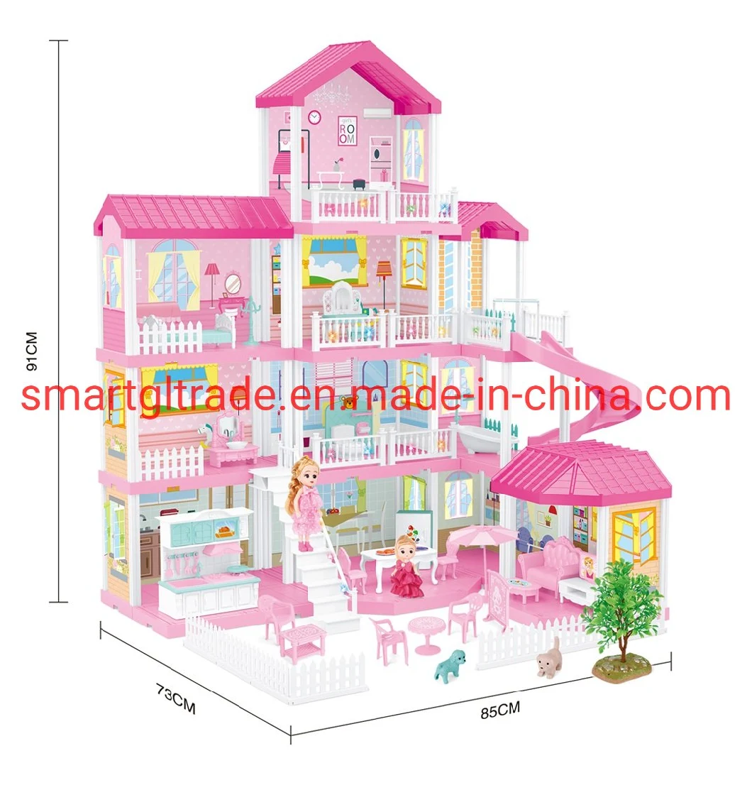 Prity Doll House DIY Toy with Lights & Home Decorations