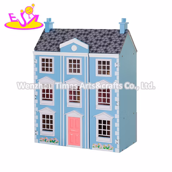 New Hottest Blue Wooden Georgian Dolls House Kits for Children W06A419