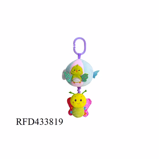 부드러운 플러시 장난감 아기 트롤리 침대 교수형 벨 음악 꽃 공 장난감